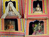 22 Statues Of Amitayus, Amitabha, Buddha and White Tara Inside Tashi Lhakhang Gompa In Phu